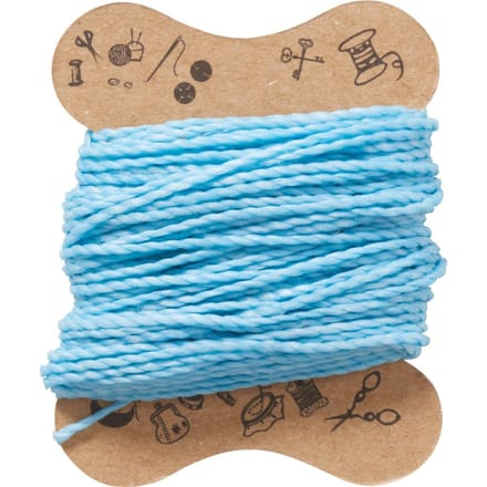 Micro macramé koord, gewaxt - Lichtblauw