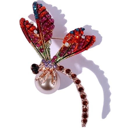 High-End Exquisite Luxe Temperament Libelle Broche Persoonlijkheid Mode Insect Parel Kleding Vrouwen gray