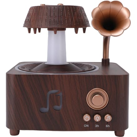 Diffuseur d'aromathérapie Goutte d'eau rotative Bluetooth Humidificateur Goutte de pluie Vintage avec Bruit blanc Télécommande pour gray