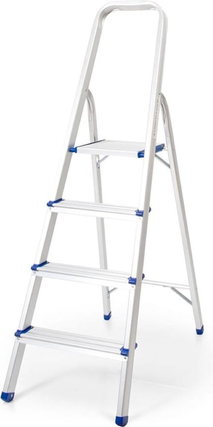 Trapladder 4 treden ALUMINIUM Europese keuring