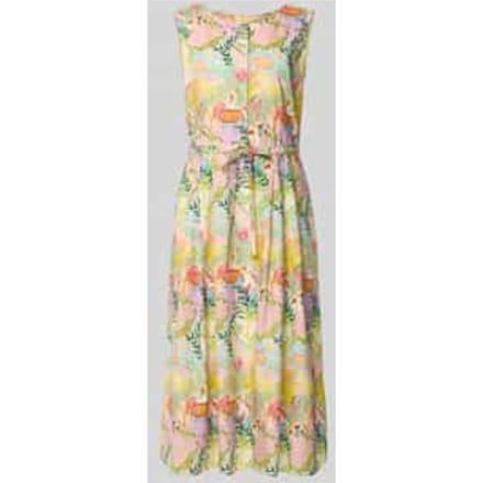 Midi-jurk in all-over look met Strikceintuur