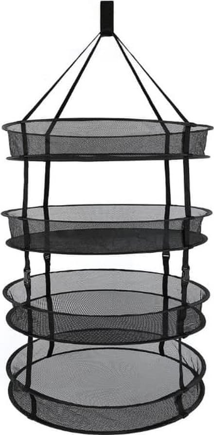 Droognet 60cm diameter 6 laags Heavy Duty Verstelbaar (Zwart)