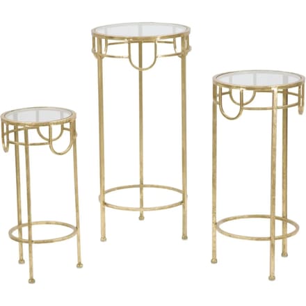 Tv-meubel Tv Holder Gold Set Of 3 Pcs Ø 33×70 cm