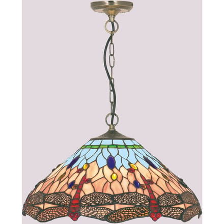 Searchlight Klassieke Tiffany-stijl hanglamp DRAGONFLY