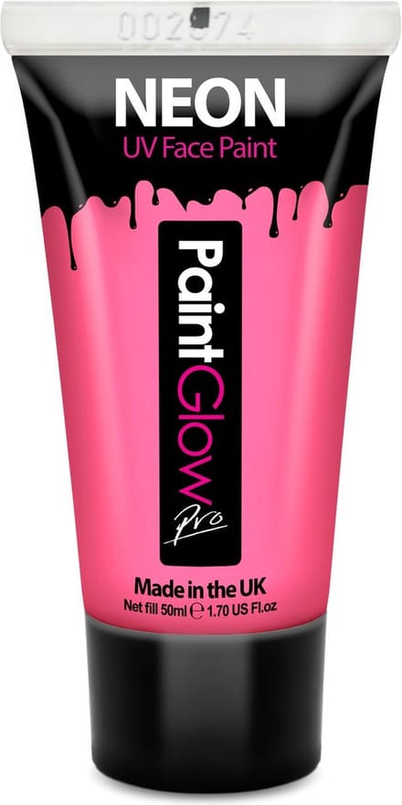 PaintGlow - UV Face & Body paint - Blacklight verf - Festival make up - 50 ml - Roze