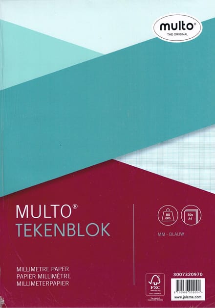 Multo millimeterblok A4 - 80 grams - 50 vel