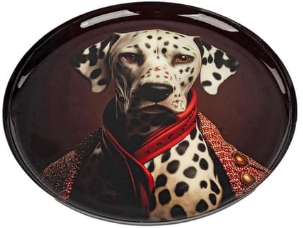 Schaal - Bord - Leopard - Decoratie - Ø 28cm - Glans - Metaal - Hoogte 2 cm - Beschilderd.