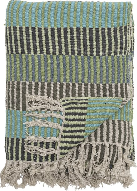 Creative Collection - Isnel Plaid - Gerecycled katoen - 130x160 cm - blauw