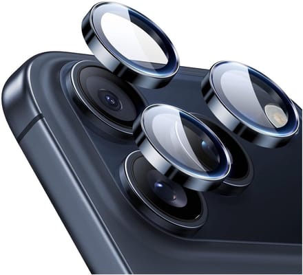 ESR Armorite Camera Lens Protector Geschikt voor Apple iPhone 17 Pro (Max) / 16 Pro (Max) - 9H Tempered Glass - Case Friendly - Blauw