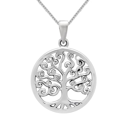 Zilveren ketting - vrouwen - levensboom hanger - minimalistisch design