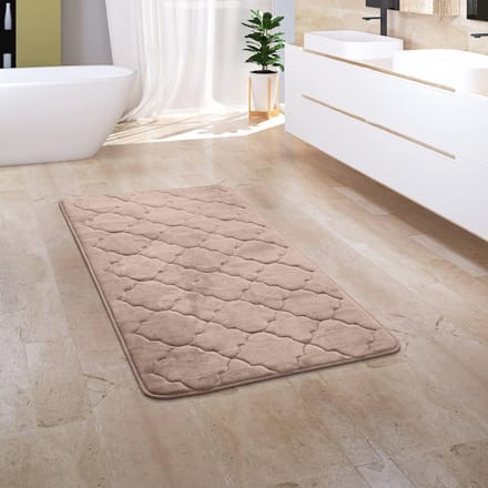 Badkamerkleed Plush 3D Effect Wasbaar 50x80 cm - Beige