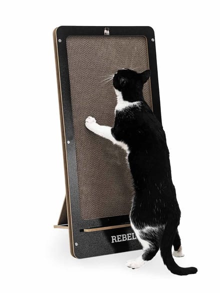 Petrebels Krabkarton voor Katten - Coco 80 - Zwart - Stevig Karton - Design Krabplank Verticaal - 60 x 32 x 34 cm