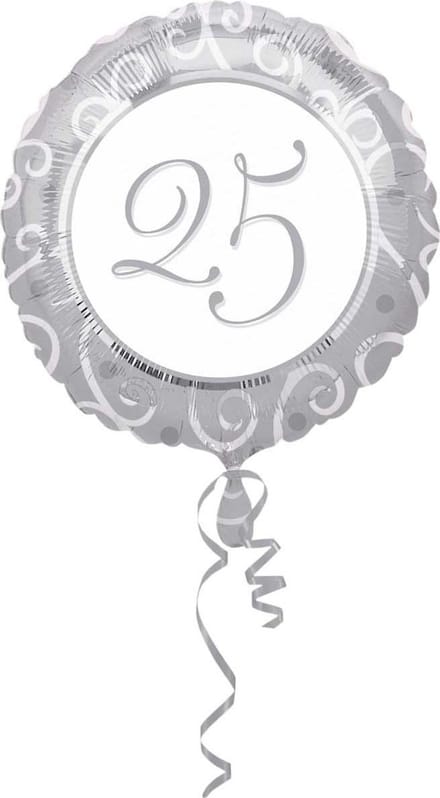 Anagram - Folieballon - Zilver - 25 - Zonder vulling - 43cm