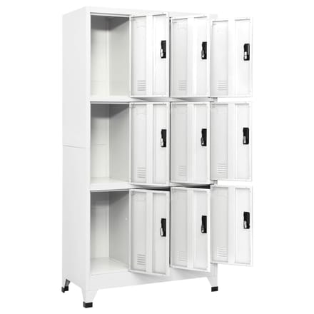 vidaXL - Lockerkast - 90x45x180 - cm - staal - wit