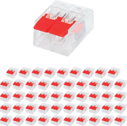 Lasklem - Verbindingsklem - 50 Stuks - 2 Polig met Klemmetjes - Rood