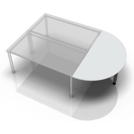 Aanschuiftafel Breno, voor Breno bureaus, ⌀ 1600 mm, lichtgrijs/grafiet