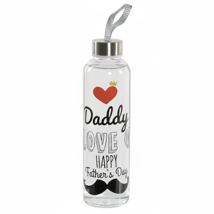 Glazen drinkfles Daddy I love you 550 ml - Vaderdag cadeau - Waterflessen