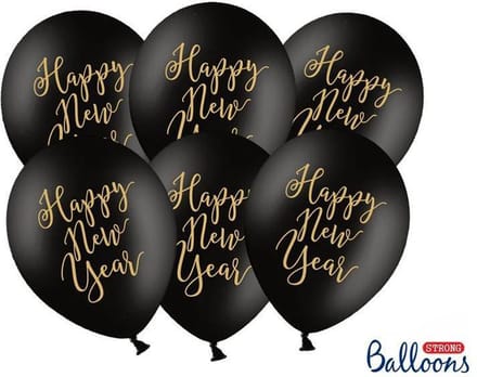 Partydeco - Ballonnen Happy New Year classic 6 stuks