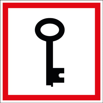 Noodsleutel bord - kunststof 200 x 200 mm