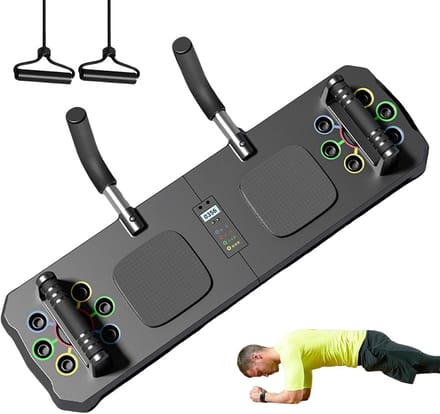 Trainingsbord - Push-up bord - Krachtraining thuis - Verstelbare breedte - 33-44 cm breed - Zwart