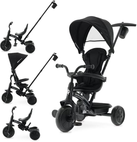 Qplay Elite Platinum Driewieler - Duwstang - Kinderdriewieler - Zwart
