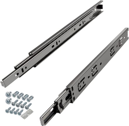 SOTECH 5 paar uitschuifbare geleiders KV-25-H35-L450-NF-MS 450 mm standaard uitvoering, max. belasting 25 kg, uitschuifbare lade incl. schroevenset