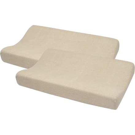 Meyco Baby Uni aankleedkussenhoes - 2-pack - badstof - sand - 85x75cm