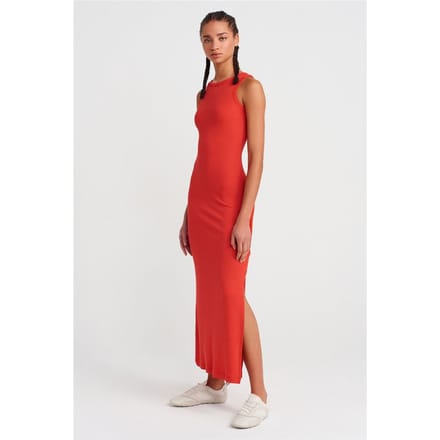 Mouwloze Bodycon Midi Jurk Met Splits
