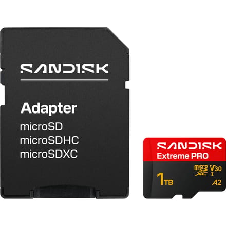 SanDisk microSDXC Extreme PRO 1TB (UHS-I, R250MB/s / W170MB/s, 5K, 4K UHD) + Ad