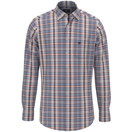 Fynch-Hatton Overhemd Classic Allover Multi Check Cloud Blue / male