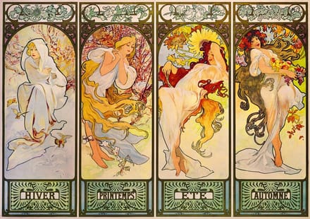Bluebird Puzzle legpuzzel Mucha - Four Seasons 1900 - 1000 stukjes.