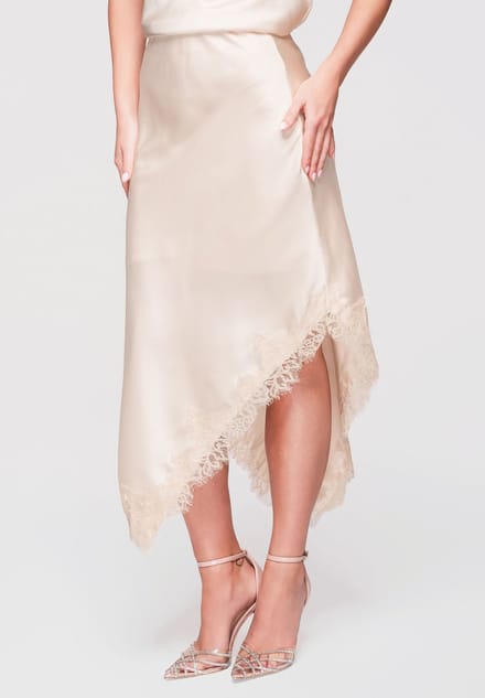 OMBRE Rok - Regular Fit - Effen - Rok Beige M