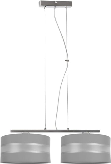 Light Home ELEGANCE - Hanglamp 2-Lichts - Stoffen Kap - Chroom - Hoogte Verstelbaar