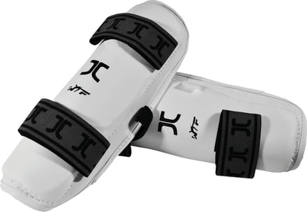Taekwondo-scheenbeschermers JCalicu | WT-goedgekeurd | Wit (Maat: M)