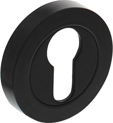 Intersteel Profielcilinder plaatje rond - schroefrozet - RVS - zwart