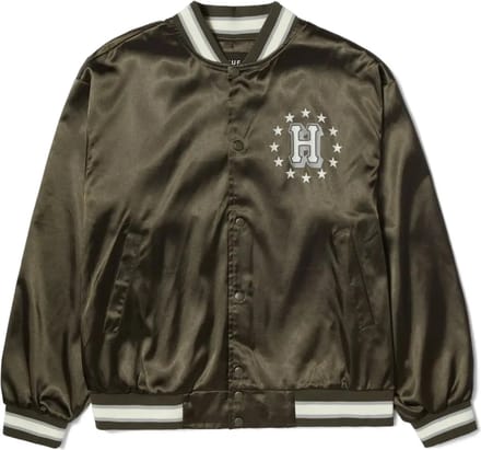 HUF Galactic Stack Baseball Tussenjas heren Donkergroen S