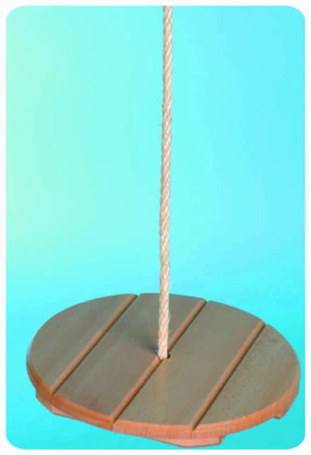 NHF houten schommel rond met sisaltouw 2 meter - buitenspeelgoed.