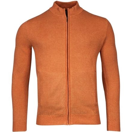 Baileys Vest Cardigan Zip Two-Tone Structure Jacquard Burnt Ochre / male