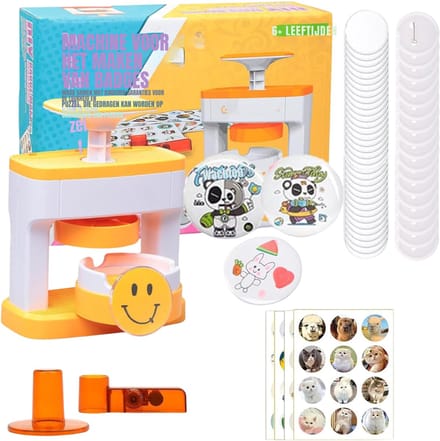 DYNA®Button Maker 55mm – Button Machine – Badge Maker – Buttons Zelf Maken – Geel - ‎12cm x 12cm x 15cm