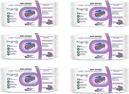 Bingo Clean Schoonmaakdoekjes Lavandel 6 x 96 stuks
