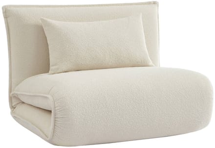 sweeek - 1-zits ombouwbare stoel in gestructureerd boucle l 99 x b 80 x h 66 cm - fleeep