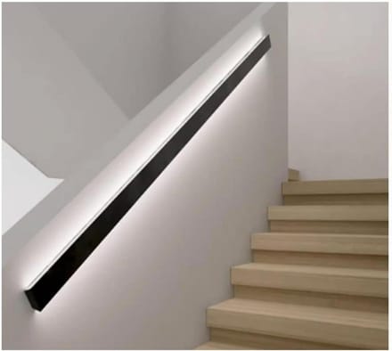 Trapleuning met LED - Muurleuning Verlichting - Veilig Trap Lopen - Ingebouwde Bewegingssensor - 300cm - Mat Zwart