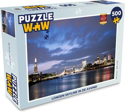Puzzel Londen skyline in de avond - Legpuzzel - Puzzel 500 stukjes