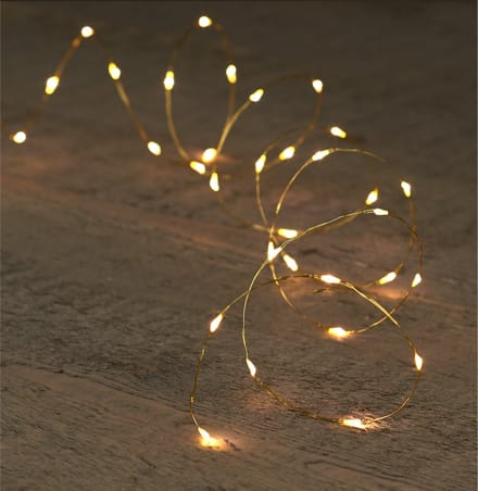 Anna Collection Draadverlichting - goud - 10 led lampjes - warm wit - batterij - 100 cm