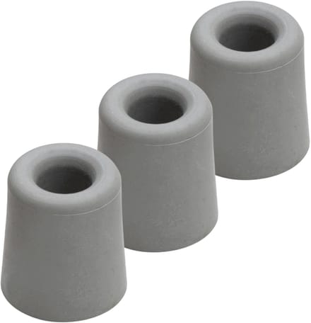 Benson Deurbuffers / deurstoppers rubbers - 3x - grijs - 33 x 30 mm - met schroefbevestiging