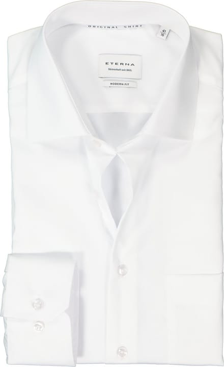 ETERNA modern fit overhemd - popeline - wit - Strijkvrij - Boordmaat: 44
