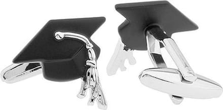 Amanto Manchetknopen Enver - 316L Staal - Graduation Muts - ∅20mm