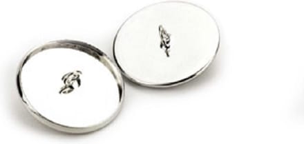 Metal Cover w. 2 eyes, 20mm, platinum, 2 pcs