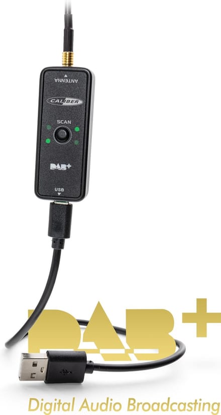 Caliber DAB ontvanger - DAB adapter - Ontvang DAB in je auto - Aansluiten via USB - Kleur Zwart (RDAB30)
