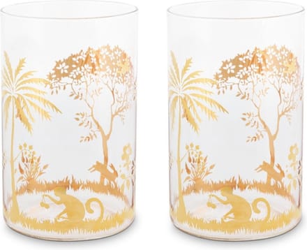 Pip Studio - La Majorelle Collectie - Set van 2 Long Drink glazen met gouden print